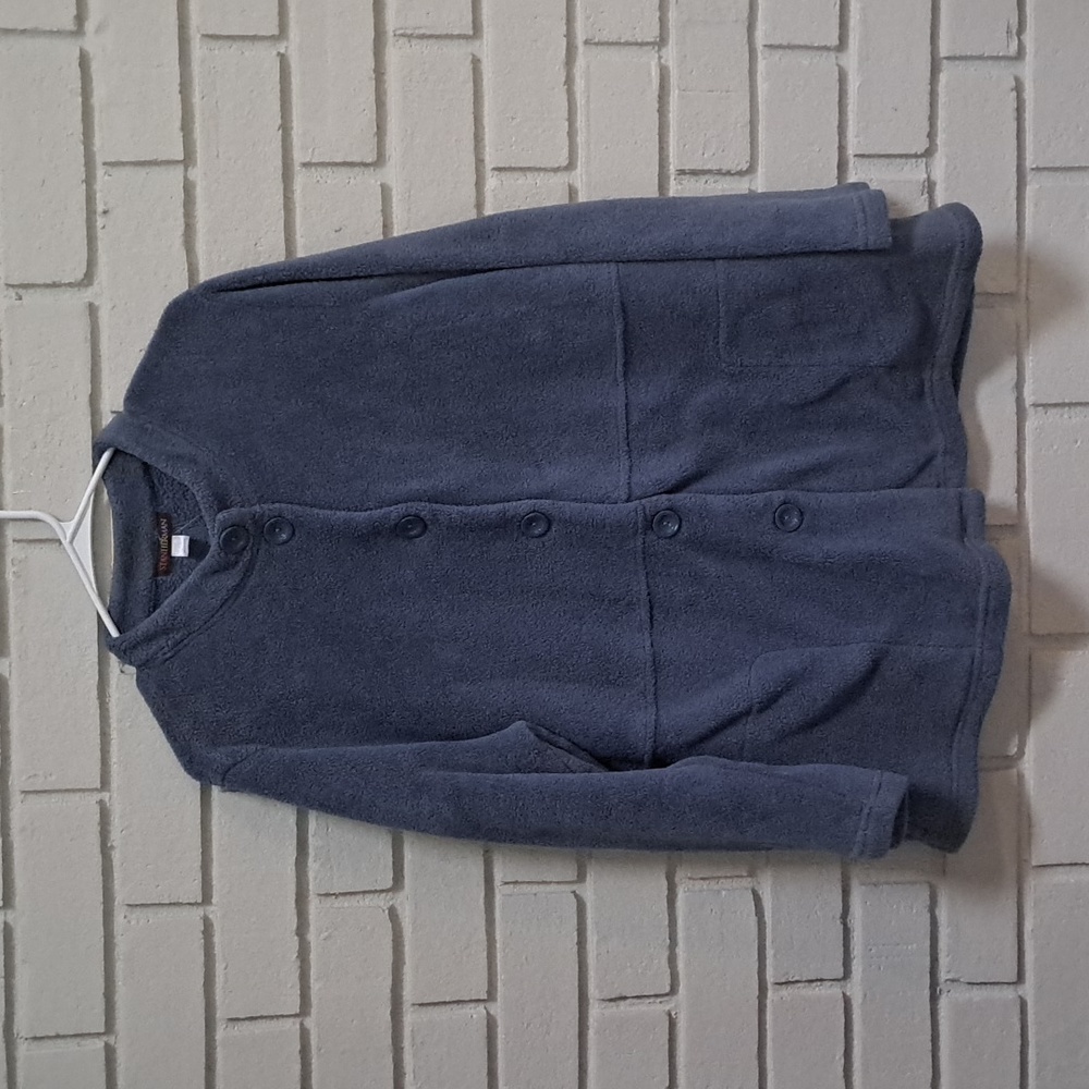 Stan Her Man Blue Fuzzy Button Up Top.Size 1X NWOT